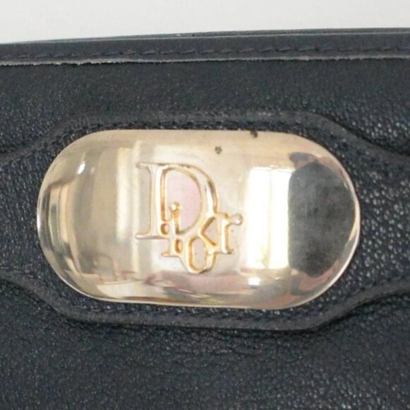 Vintage Christian Dior Navy 1960's Shoulder Bag 100% Leather Purse - Picture 3 of 11